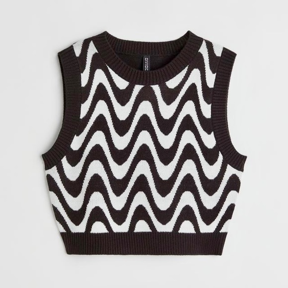 H&M Sweaters Nwot Hm Abstract Wave Sweater Vest Poshmark